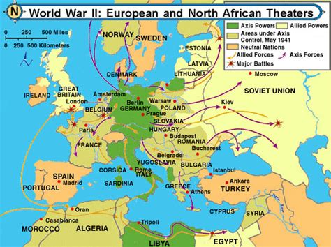 World War 2 Map Of Europe Battles