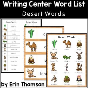 Writing Center Word List Desert Words By Erin Thomson S Primary