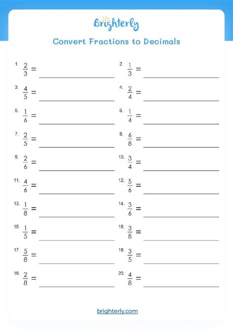 Writing Decimals As Fractions