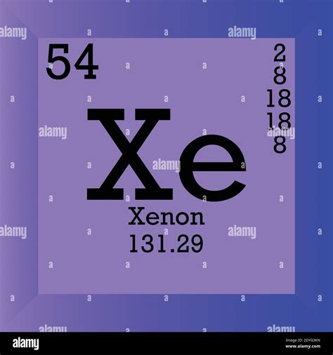 Xe Xenon Chemical Element Periodic Table Single Vector Illustration