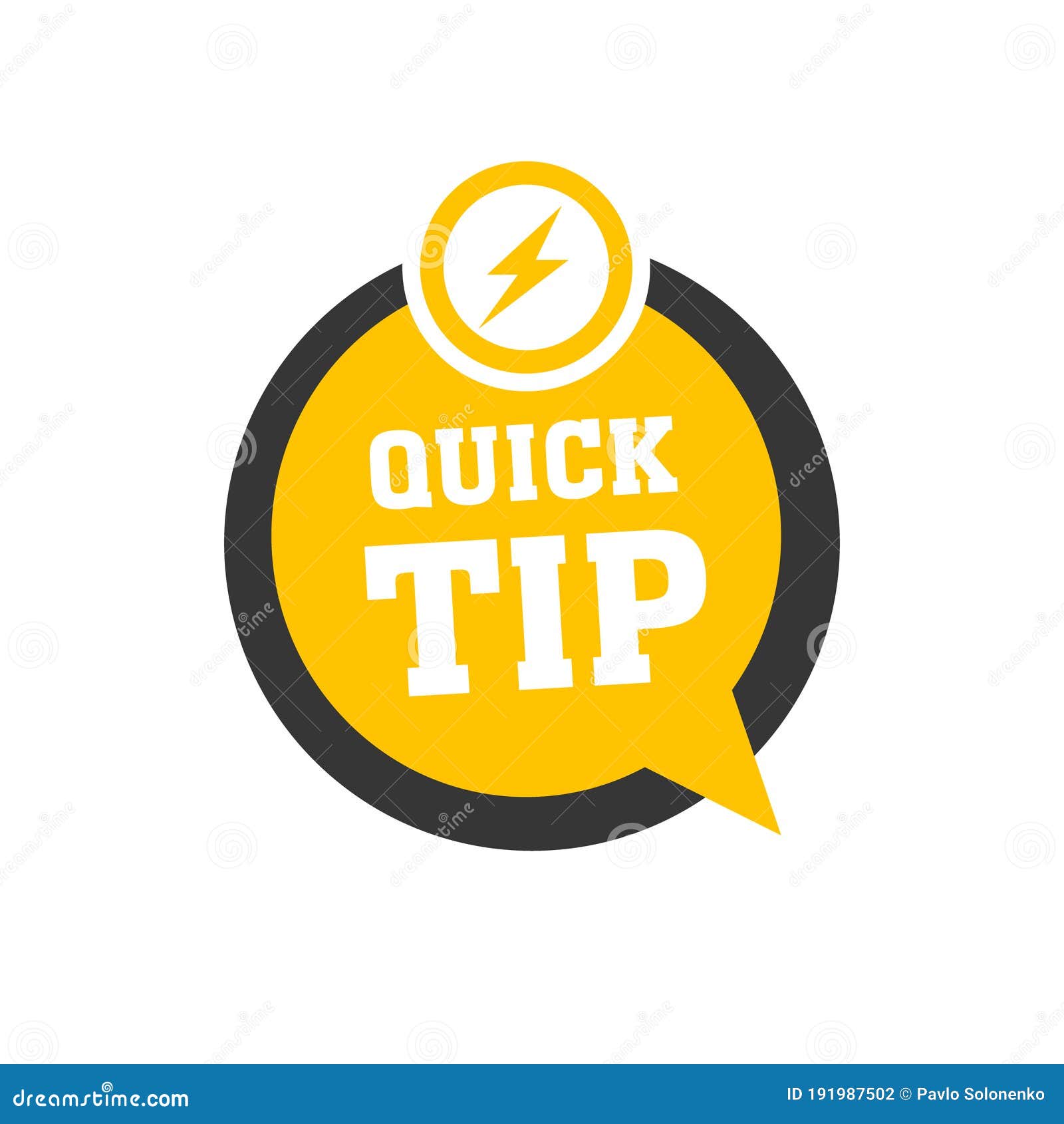 Yellow Quick Tips Logo Icon Or Symbol With Graphic Elements Suitable
