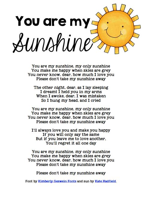 5 Sunshine Lyrics