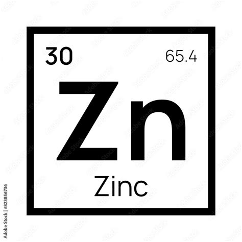 Zinc Chemical Element Of The Periodic Table Vector Isolated Symbol Zn