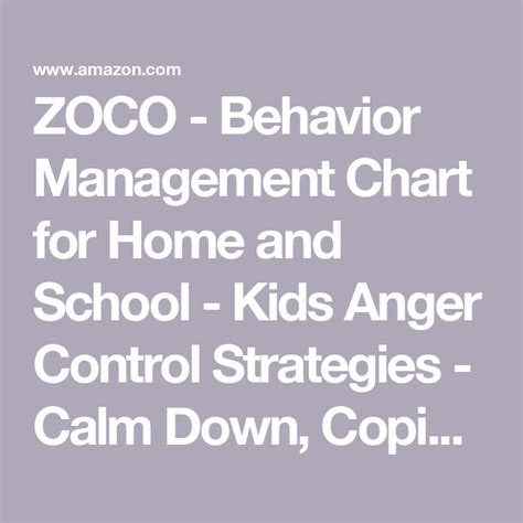 Zoco Behavior Management Chart For Home And School Kids Anger